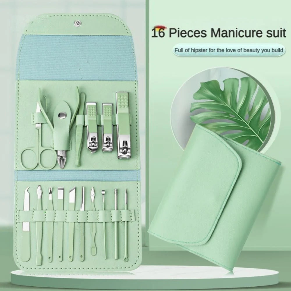 16-PIECE NAIL CLIPPER SET HOUSEHOLD MANICURE BEAUTY TOOLS PORTABLE