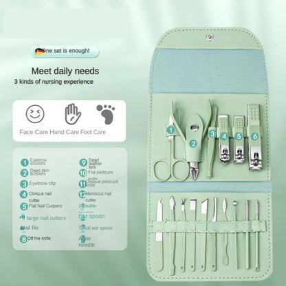 16-PIECE NAIL CLIPPER SET HOUSEHOLD MANICURE BEAUTY TOOLS PORTABLE