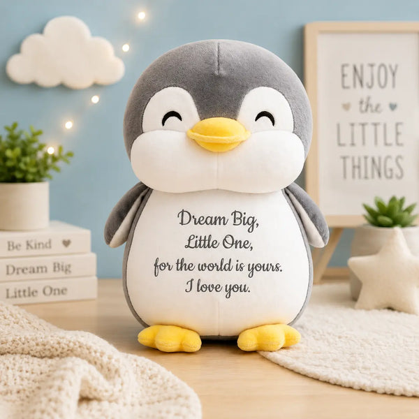 Plush Penguin Soft Toy Grey 30cm – Cute Cuddly Penguin Stuffed Animal