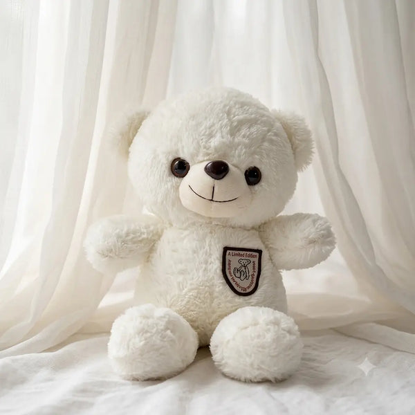Cute white teddy bear soft plush toy for kids