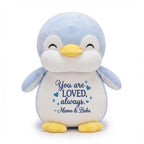 Plush Penguin Grey & Blue